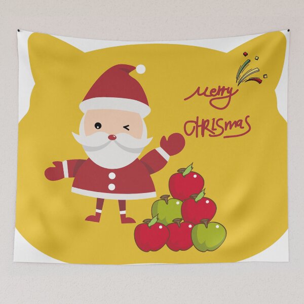 Item preview, Cartoon Christmas: Cat & Apples designed and sold by PrintStichCo.
