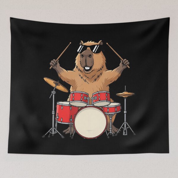 Item preview, Capybara Playing Drums designed and sold by DeborahCarolyn.