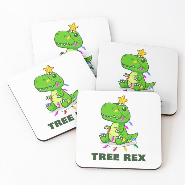 Item preview, Funny Tree Rex T-Rex Dinosaur wearing Christmas lights & star (on light colors) designed and sold by messy-nessie.