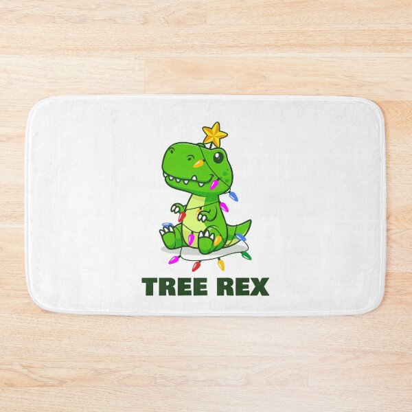Item preview, Funny Tree Rex T-Rex Dinosaur wearing Christmas lights & star (on light colors) designed and sold by messy-nessie.