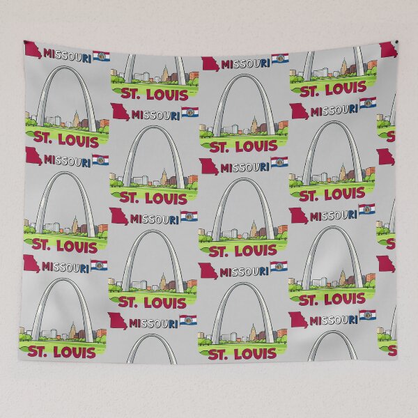 Item preview, Retro St. Louis MO Arch Art | Vintage Missouri Skyline Travel Poster designed and sold by mashmosh.