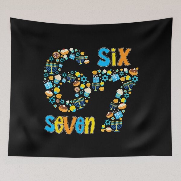 Item preview, Hanukkah Menorah Dreidel 67 Festive Chanukah Six Seven Meme designed and sold by DorisElaine.