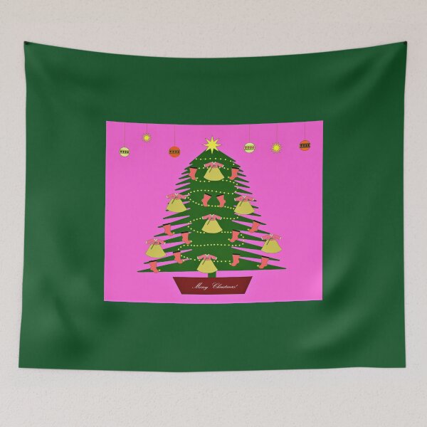 Item preview, Korean Hanbok Christmas Tree – Festive Pink Holiday Design designed and sold by Hoiger.