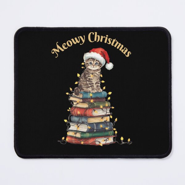 Item preview, Meowy Christmas, Book Lover Christmas, Cozy Christmas Reading Club, Cute Christmas Cat Book Lover designed and sold by KolorellaS.