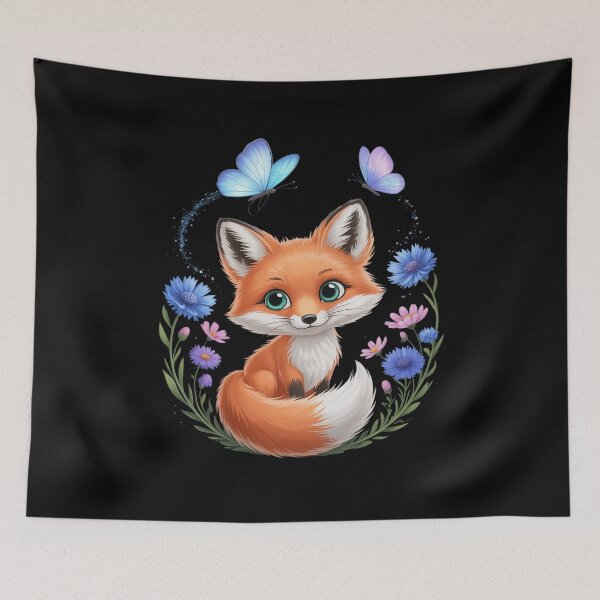 Item preview, Rainbow Summer Child Fox Foxes Girls Flowers Nature designed and sold by ToggleBet.