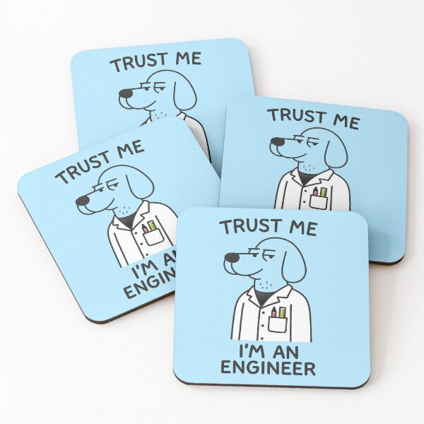 Item preview, Trust Me I’m an Engineer Dog Cartoon – Funny Engineer Gift designed and sold by TheLongPaw.