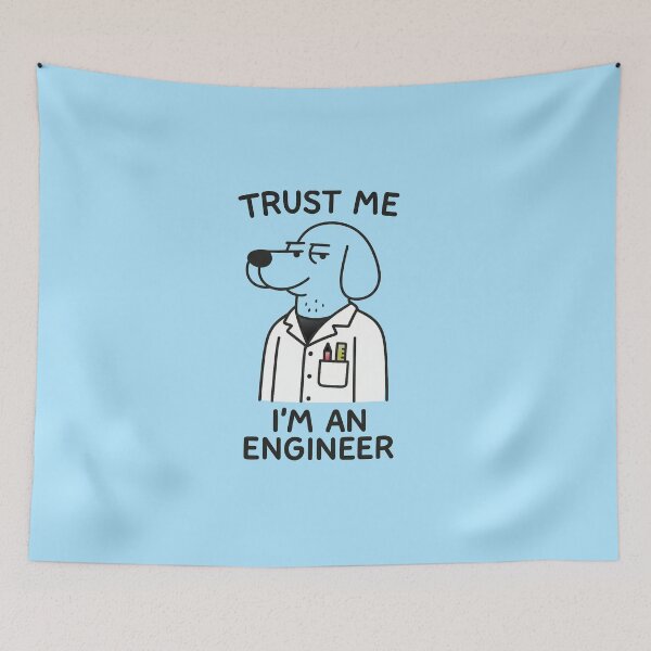 Item preview, Trust Me I’m an Engineer Dog Cartoon – Funny Engineer Gift designed and sold by TheLongPaw.