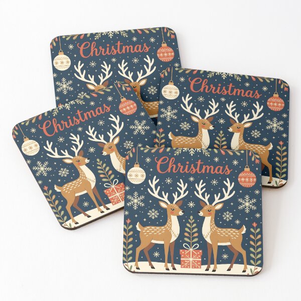 Item preview, Christmas art featuring elegant reindeer, snowflakes, and botanical ornaments designed and sold by Ponted.