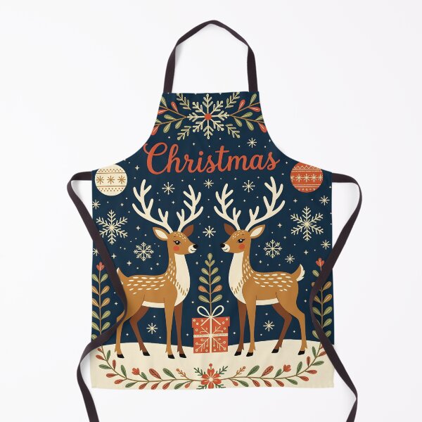 Item preview, Christmas art featuring elegant reindeer, snowflakes, and botanical ornaments designed and sold by Ponted.