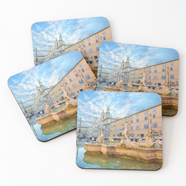 Item preview, Piazza Navona and Fontana del Nettuno in Rome, Italy designed and sold by mitzobs.