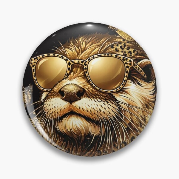 Item preview, Glam Otter Sunflower Safari - Gold Glitter Leopard Print designed and sold by AwesomeBeyondLimits.