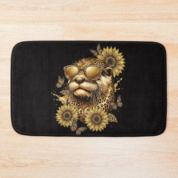Item preview, Glam Otter Sunflower Safari - Gold Glitter Leopard Print designed and sold by AwesomeBeyondLimits.