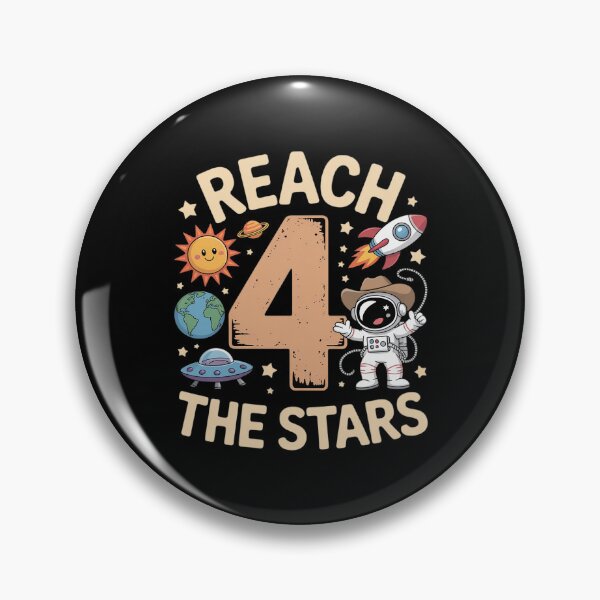 Item preview, Reaching Four The Stars 4th Birthday Astronaut Cowboy 4 Year designed and sold by BubblePancake.