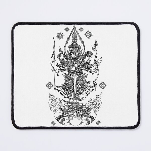 Item preview, Thai Mythical Guardian Line Art | Ancient Ink Illustration designed and sold by Bspaces.