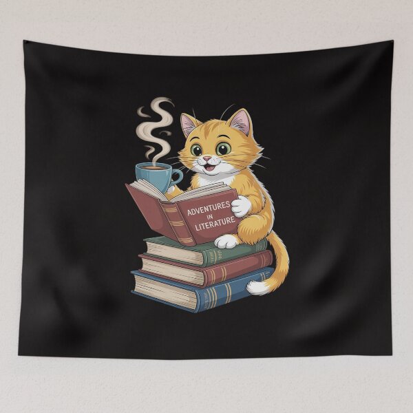 Item preview, Reading Cat - Book & Tea Lover Gift Short designed and sold by BubblePancake.