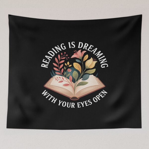 Item preview, Reading Is Dreaming With Your Eyes Open Book Reading Floral designed and sold by BubblePancake.