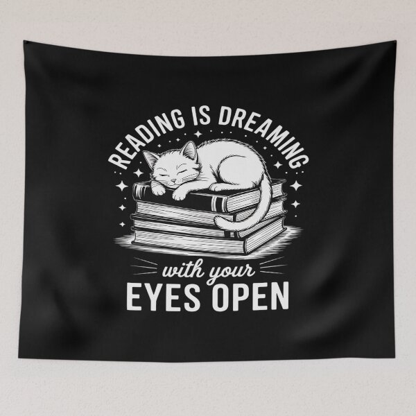 Item preview, Reading Is Dreaming With Your Eyes Open Cat Book Reading designed and sold by BubblePancake.