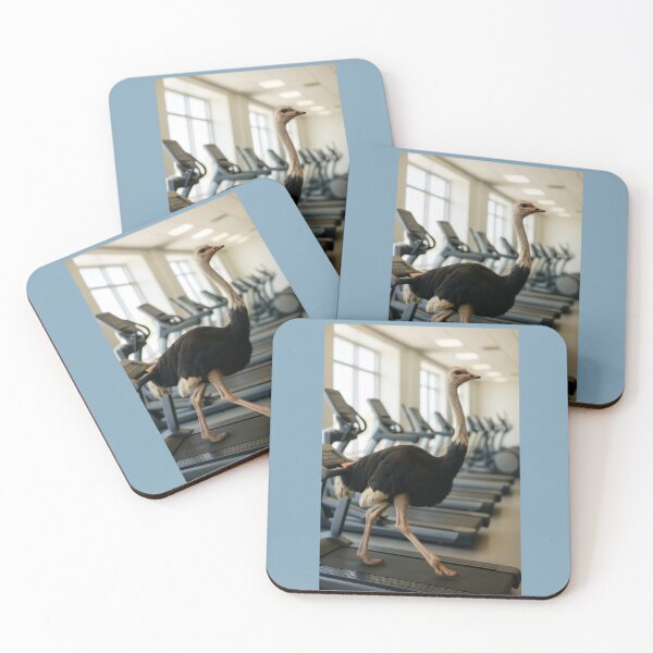 Item preview, Ostrich Walking Backwards on a Treadmill designed and sold by Tridentulus.