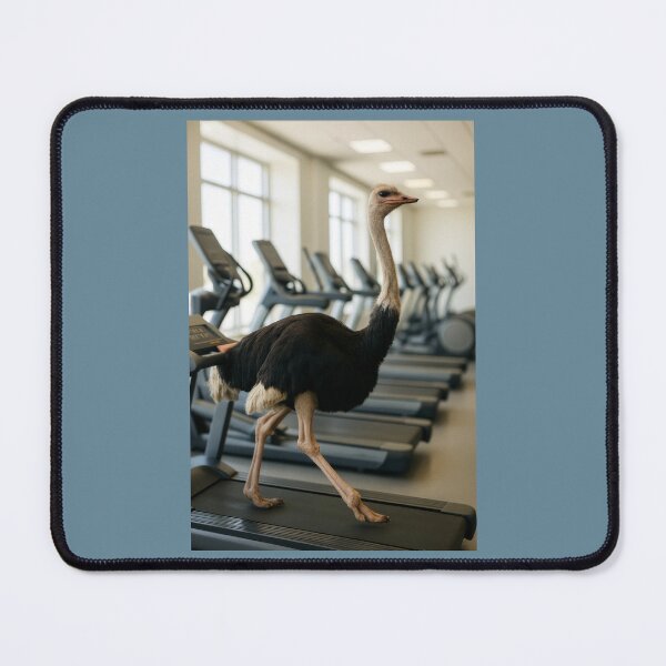 Item preview, Ostrich Walking Backwards on a Treadmill designed and sold by Tridentulus.