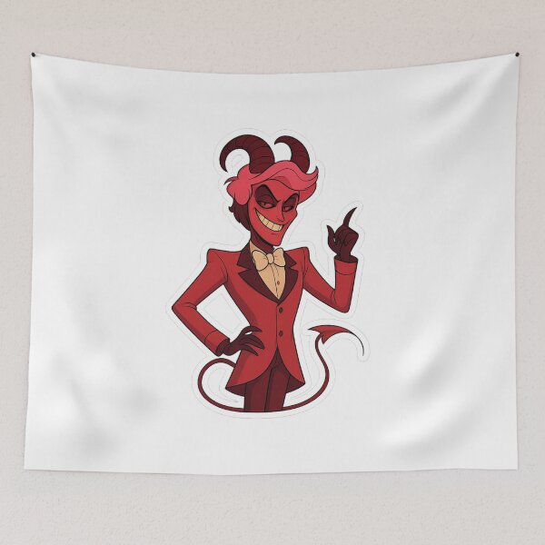 Item preview, Lucifer Devil Pointing Up – Powerful Demon Cartoon Sticker designed and sold by Gurjeetpixelart.