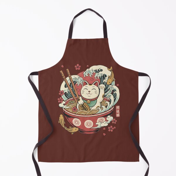 Item preview, Lucky Cat Ramen Noodle Wave - Maneki Neko Japanese Food Art designed and sold by AwesomeBeyondLimits.