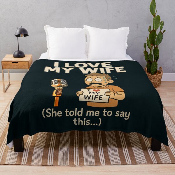 Item preview, Funny Scared Husband “I Love My Wife” Cartoon Design designed and sold by SidTastic .
