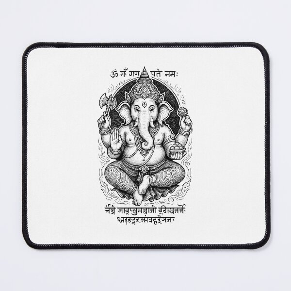 Item preview, Lord Ganesha Sacred Line Art – Hindu Elephant Deity Illustration designed and sold by Sksticker991.
