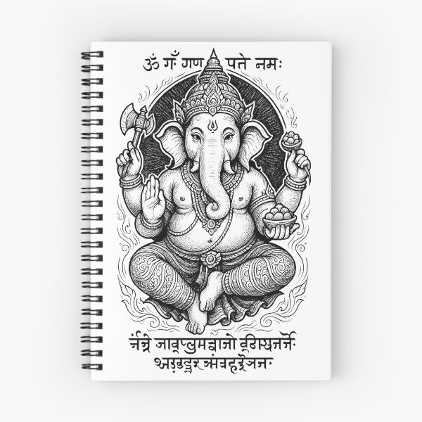 Item preview, Lord Ganesha Sacred Line Art – Hindu Elephant Deity Illustration designed and sold by Sksticker991.