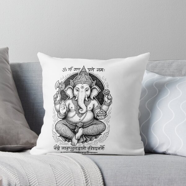 Item preview, Lord Ganesha Sacred Line Art – Hindu Elephant Deity Illustration designed and sold by Sksticker991.