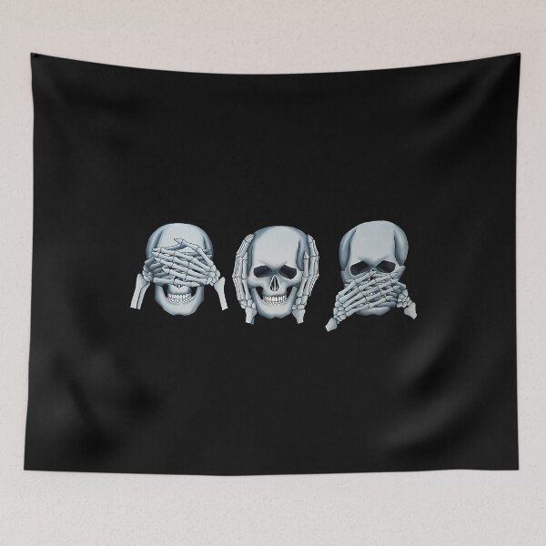 Item preview, See No Evil Hear No Evil Speak No Evil Skull Skeleton Art designed and sold by OnaConnie.