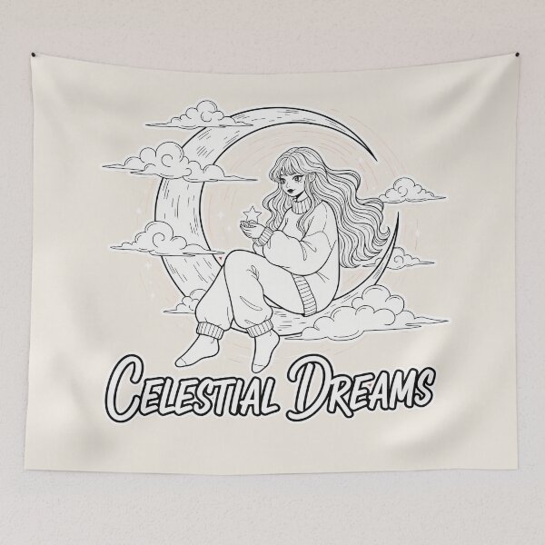 Item preview, Celestial Dreams Aesthetic Anime Girl Art designed and sold by Ekracreatives.