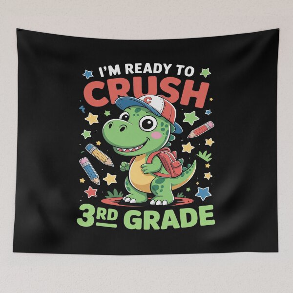 Item preview, Ready to Crush 3rd Grade Back to School Dinosaur designed and sold by NetoGalaxy.