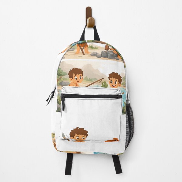 Item preview, Caveman Kids Exploring Nature, Little Caveman Adventures, Stone Age Kids at Play, Tiny Tribe Adventures, Caveman Kids Learning Skills designed and sold by GDbanners.
