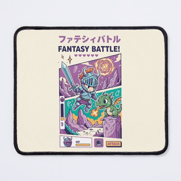 Item preview, Fantasy Battle Chibi Knight vs. Cute Dragon Retro Game designed and sold by AwesomeBeyondLimits.