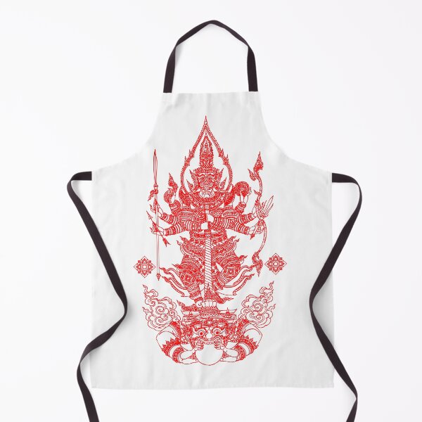 Item preview, RED Thai Mythical Guardian Line Art | Ancient Ink Illustration designed and sold by Bspaces.