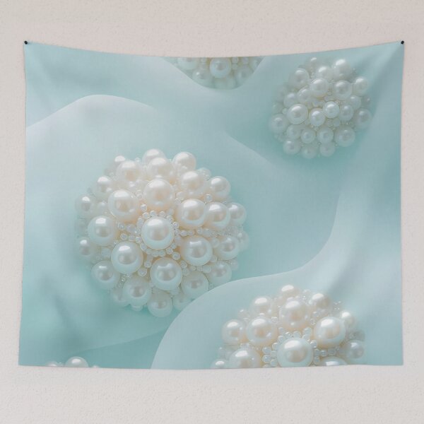 Item preview, Blue Waves Motif, Motif Pearls Brooch Jewelry & Clouds (image size 8320x12480) designed and sold by Digital-Davinci.