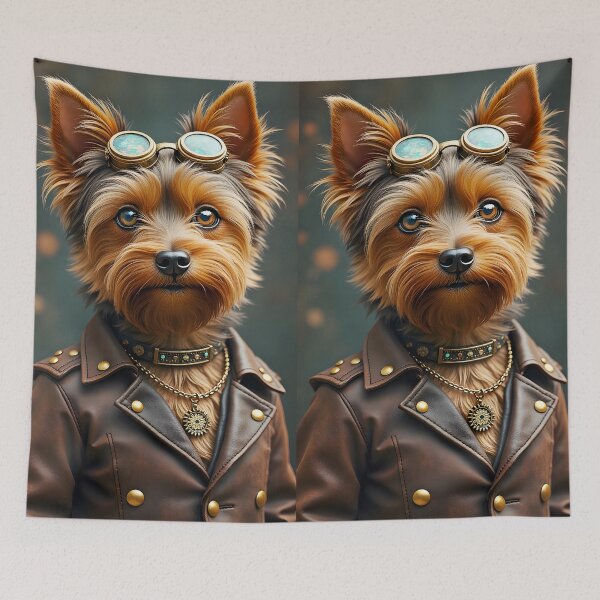 Item preview, Macho Steampunk Retro Silky Terrier designed and sold by Huskyyy Designs.