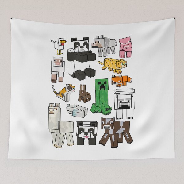 Item preview, Cute Blocky Pixel Art Animals Gamer Zoo Collage designed and sold by JeanSeth.