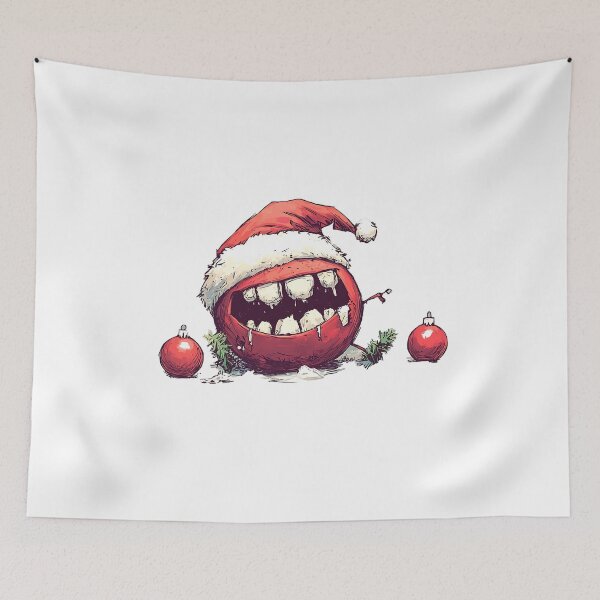 Item preview, Funny Scary Christmas Ornament – Creepy and funny Christmas bauble illustration | Holiday Monster Art designed and sold by PAPERGEI Studio.