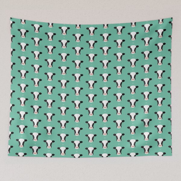 Item preview, Cow heads on blue designed and sold by reneesillus.