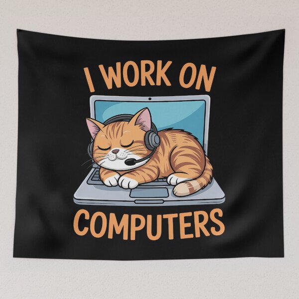Item preview, Funny Cat Computers Programmer designed and sold by SyncSusscess.