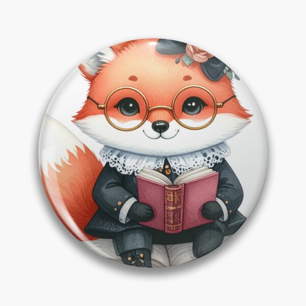 Item preview, Intelligent Fox Reading Book in Vintage School Uniform designed and sold by takeng07.