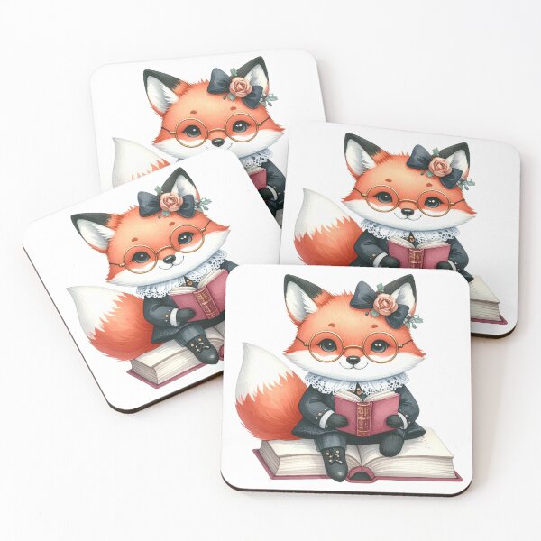Item preview, Intelligent Fox Reading Book in Vintage School Uniform designed and sold by takeng07.