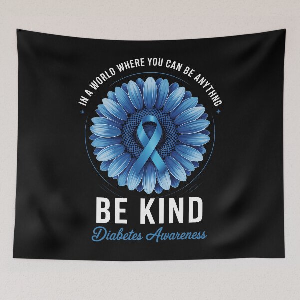Item preview, Blue Ribbon Flower T1D Type 1 Diabetes Awareness designed and sold by ScottieBode.