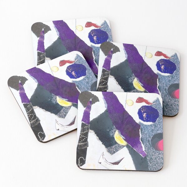 Item preview, Art Print & More: Abstract Collage in Violet and Black – Poetic Miniature Series – 246 Massi | Annette Kunow designed and sold by KunowArtShop.