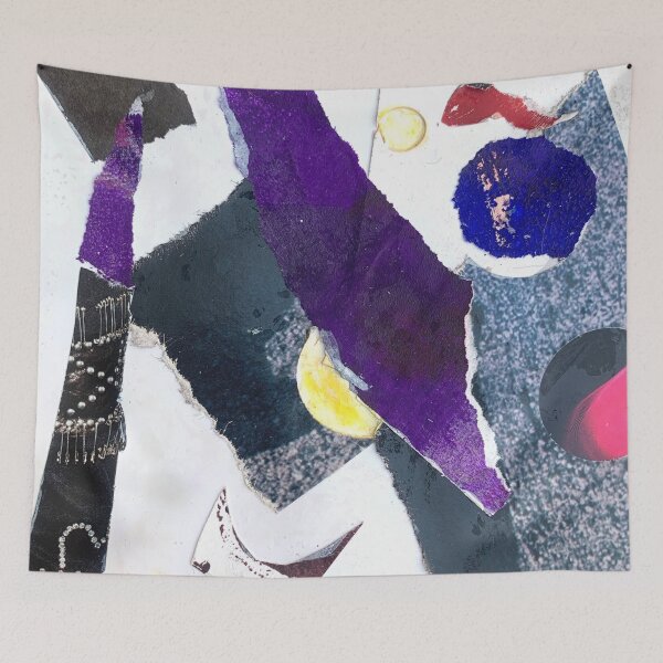 Item preview, Art Print & More: Abstract Collage in Violet and Black – Poetic Miniature Series – 246 Massi | Annette Kunow designed and sold by KunowArtShop.