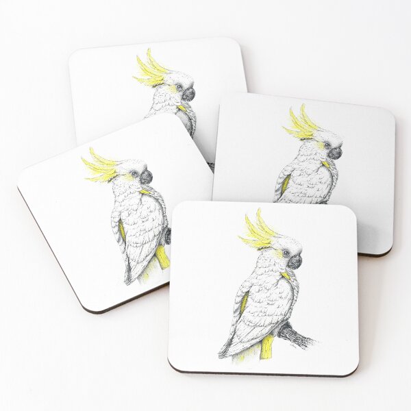 Item preview, Sulphur-Crested Cockatoo in Sunshine – Pointillism & Watercolour designed and sold by Sam Morton - Heart Art.