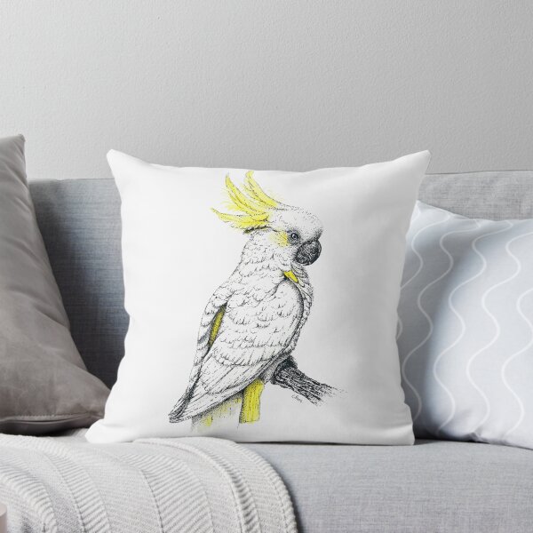 Item preview, Sulphur-Crested Cockatoo in Sunshine – Pointillism & Watercolour designed and sold by Sam Morton - Heart Art.