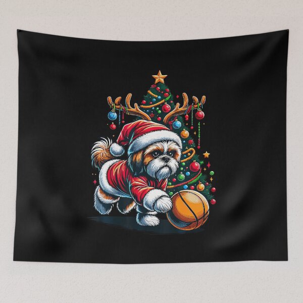 Item preview, Funny Santa Shih Tzu Dog Play Basketball Christmas designed and sold by JosephineEdith1.