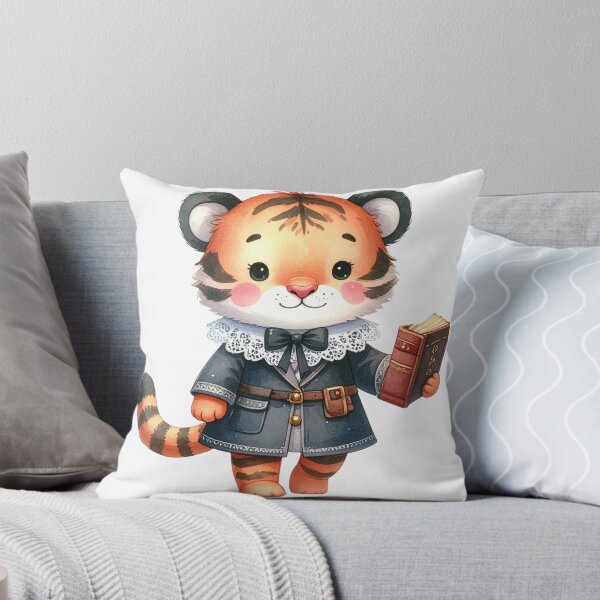 Item preview, Adorable Tiger Cub Scholar Holding Book in Vintage Coat designed and sold by takeng07.